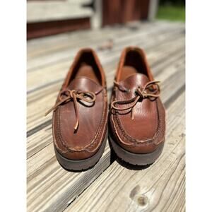 E.T. Wright Cherry Brown Leather Driving Moccasin Loafers Mens Size 14 S